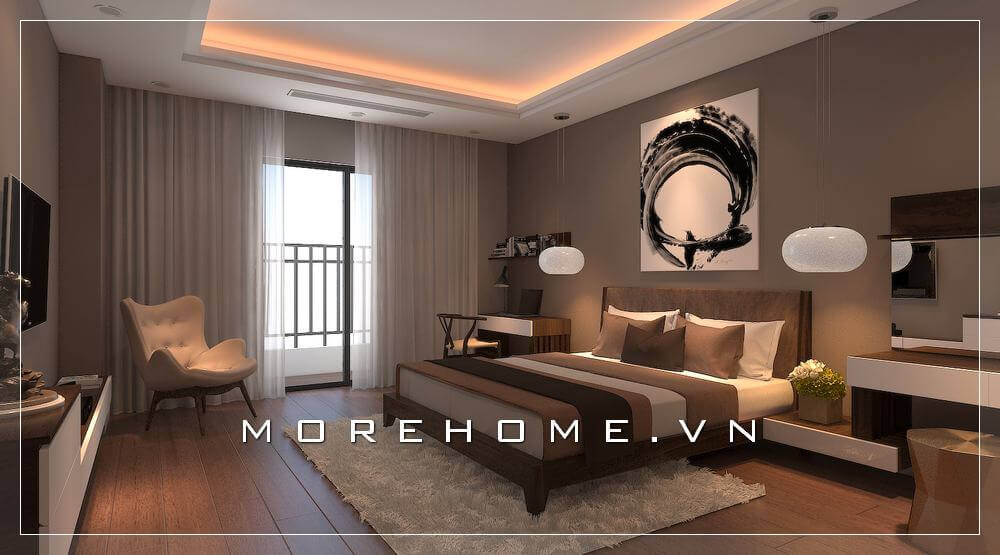 Giường ngủ biệt thự hiện đại Giường ngủ biệt thự hiện đại