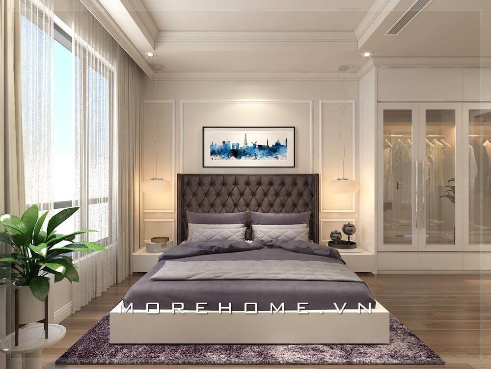 Giường ngủ biệt thự hiện đại Giường ngủ biệt thự hiện đại