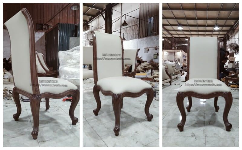 Sản phẩm ghế ăn gỗ óc chó bọc da sang trọng được khách hàng đặt sản xuất nhiều năm 2020